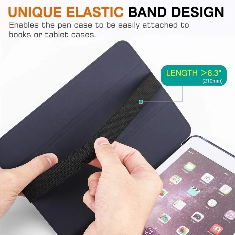 MoKo Pencil Case (2 Pack) PU Leather Pen Pencil Pouch Holder Stationery Zipper